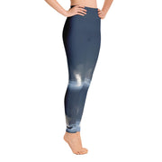 Whales in Silver Bay Yoga Leggings - 57 Peaks